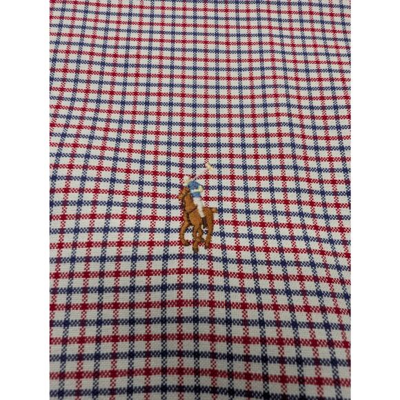 Ralph Lauren Mens Short Sleeve Button Down Shirt 3XB Red Blue Pattern Color Pony - Picture 4 of 7